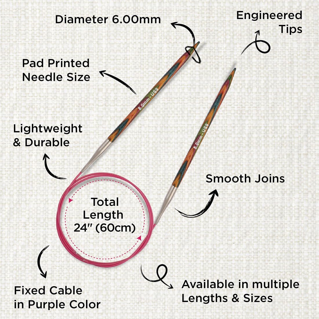 KnitPro Symfonie Fixed Circular Needles 24