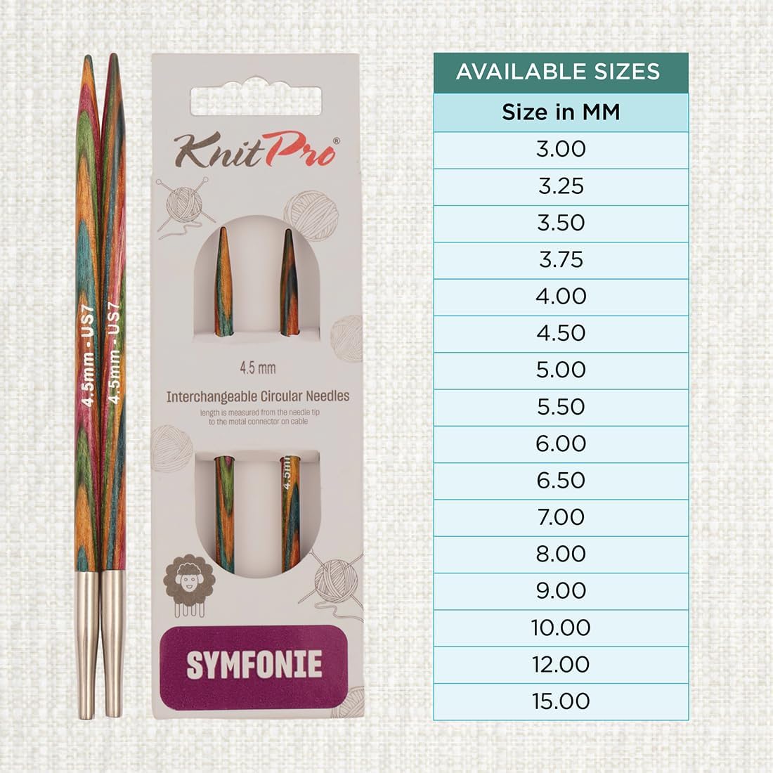 KnitPro Symfonie Interchangeable Circular Needles 5