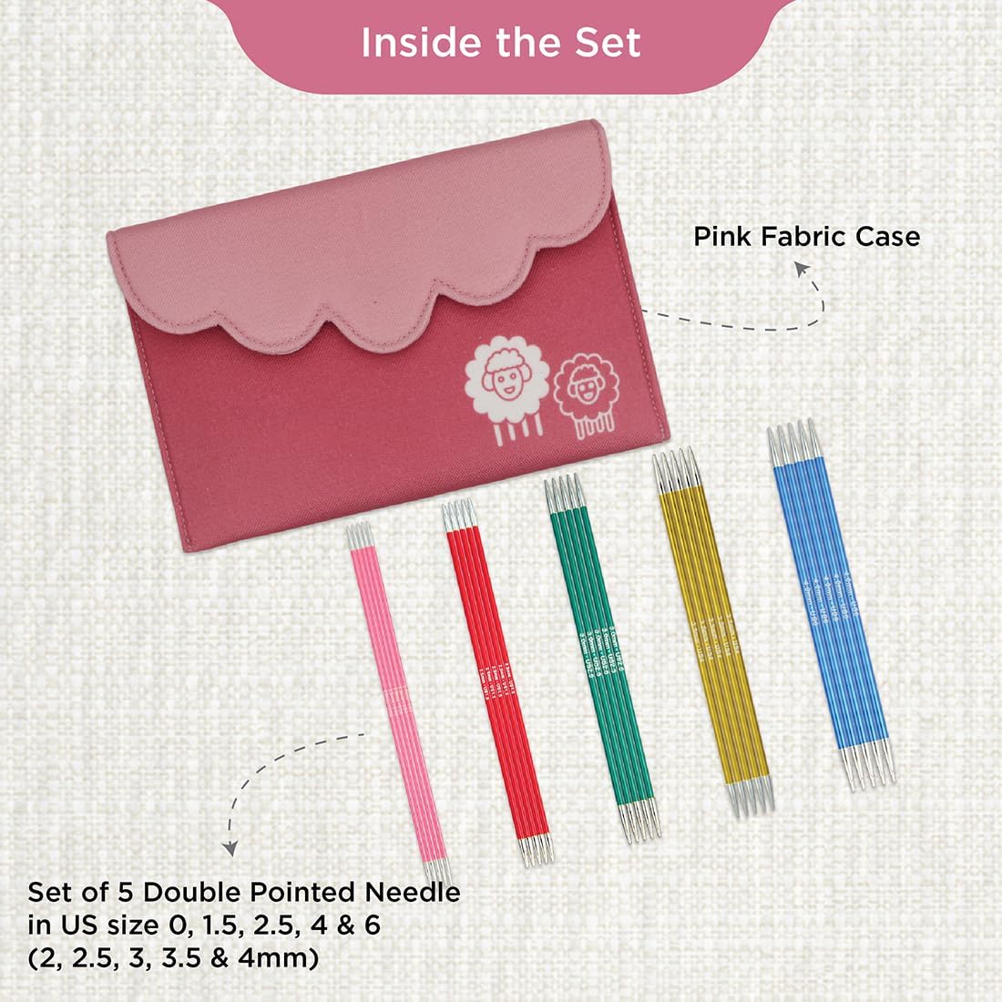 KnitPro Zing Starter Double Pointed Needle Set 6