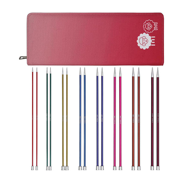 KnitPro Zing Deluxe Single Pointed Needle Set 16