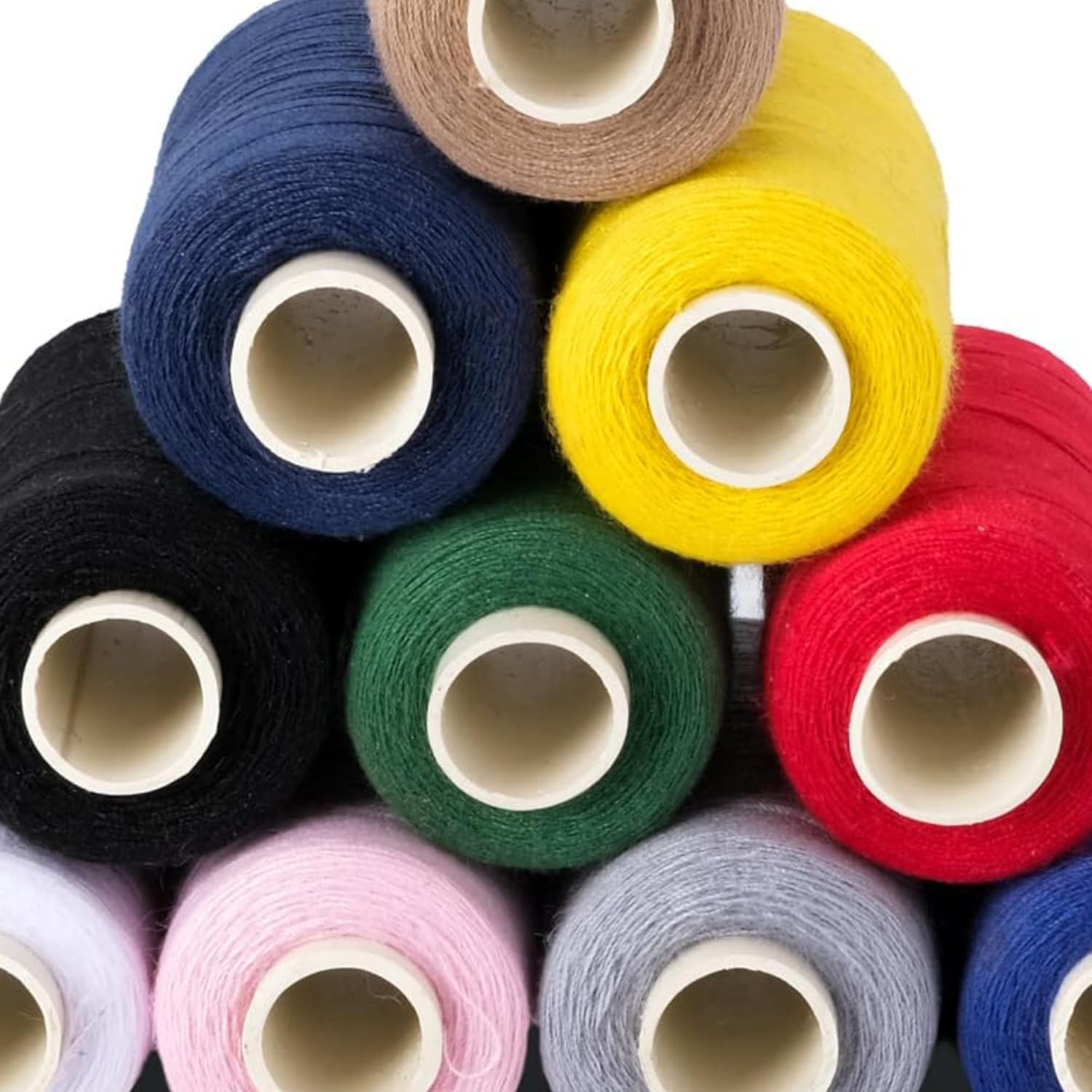 10 Colors Serger Sewing Thread - 10 Cones Threads of 500 Yards Each Spool | Sewing Clips Quilting Materials Sewing Machines for Beginners and Heavy-Duty Sewing Machine Threads | Lace Yarn, Ribbon Yarn