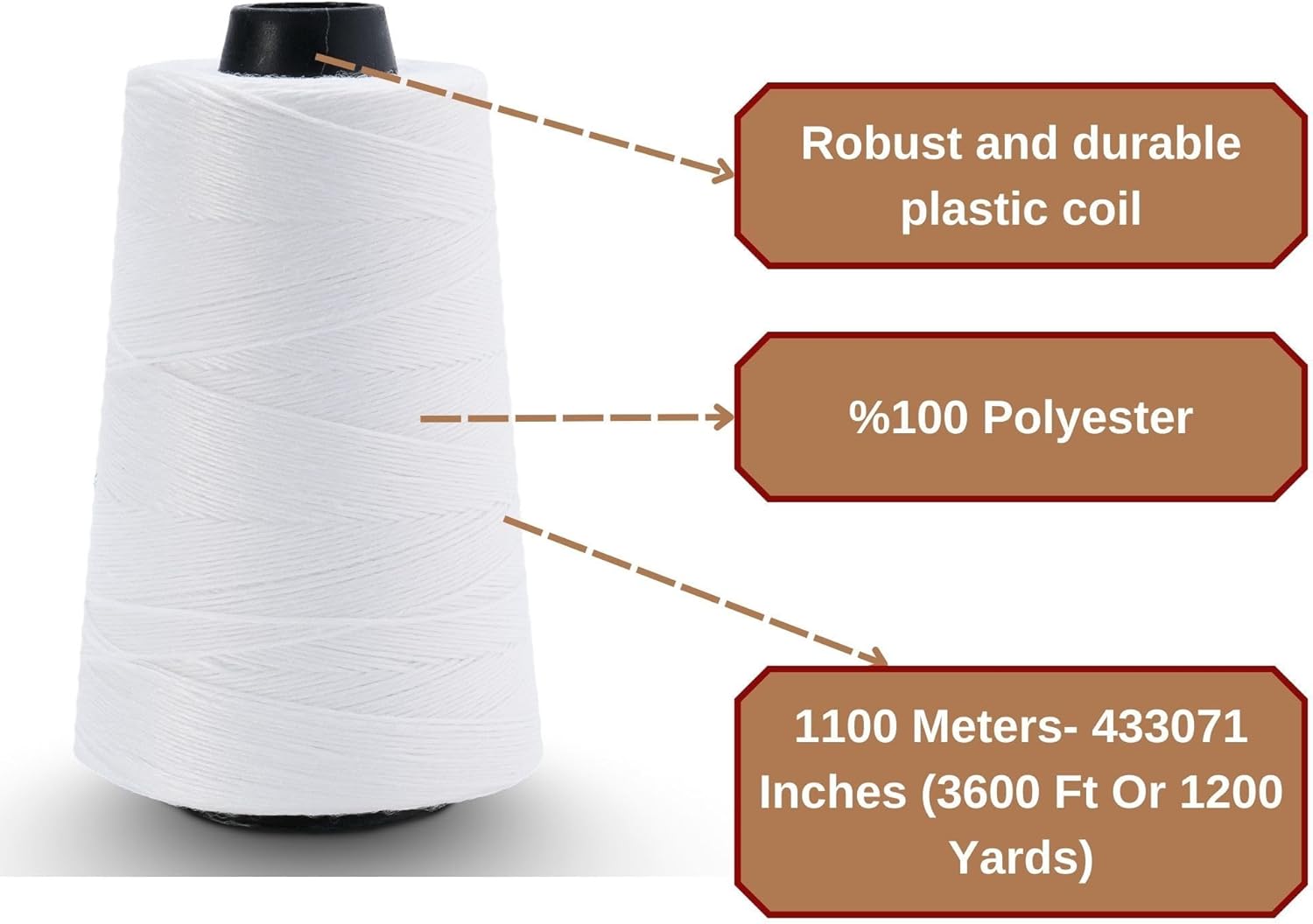 Industrial Grade 6-Stranded Sewing Thread Set - Perfect for Bag Stitching Machines! 3600 ft Heavy Duty Spool Sewing Thread for Bag Stitcher Closer (1)