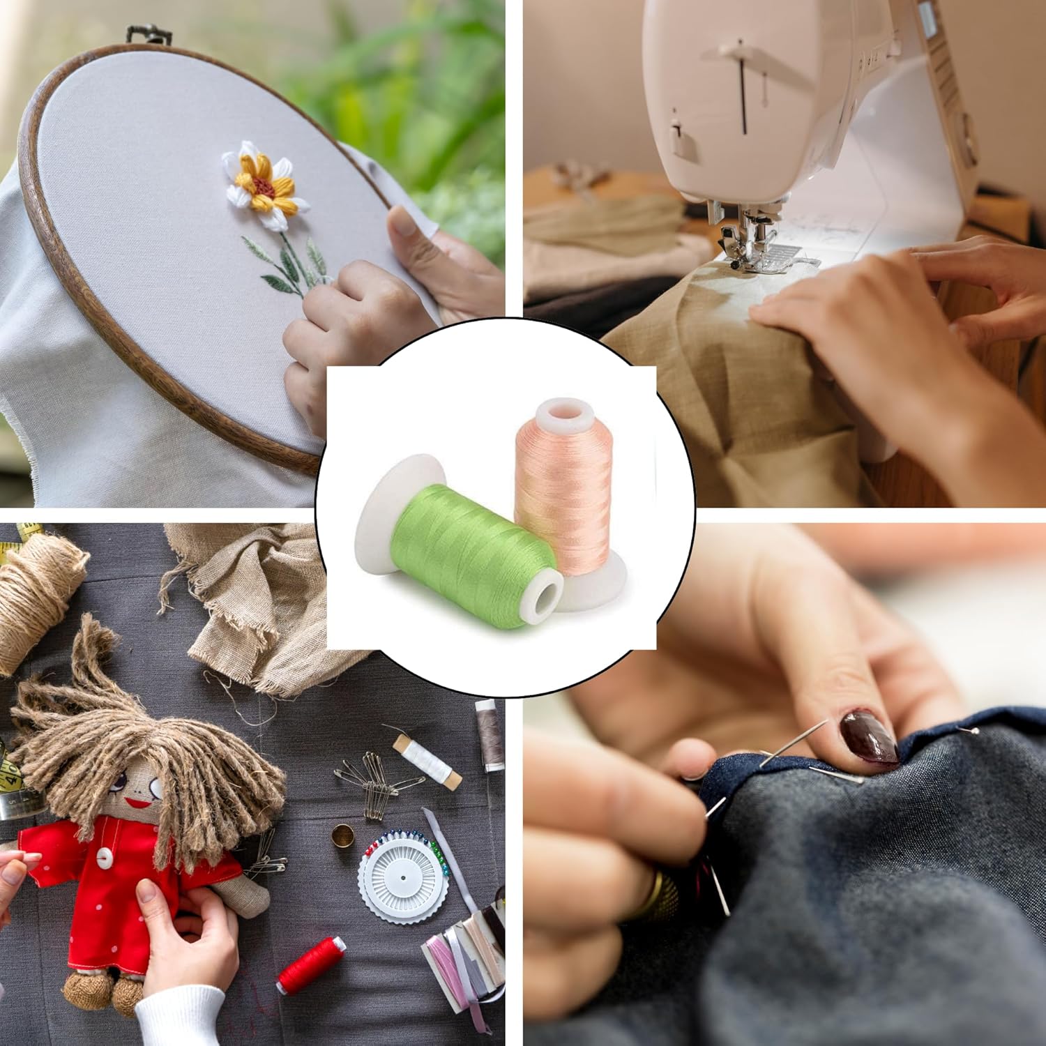 63 Color Polyester Embroidery Thread Set – 15 Gr, 40 Weight, 550Y per Spool, Suitable for Janome, Singer, Husqvarna, Bernina and Other Embroidery and Sewing Machines (63, Mixed Color)